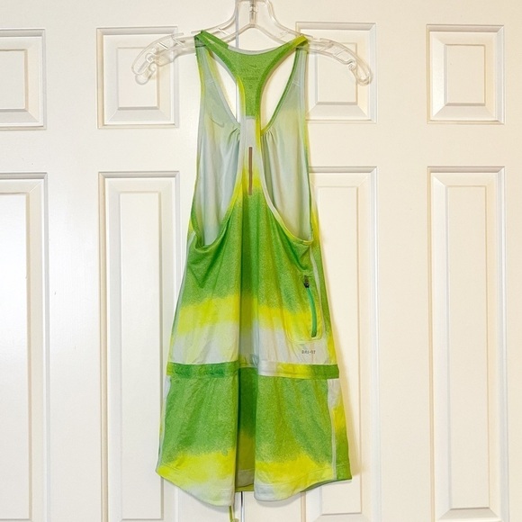 Nike Dri-Fit Sleeveless Racerback Drawstring green, yellow, white, Dress. XS - Picture 2 of 8